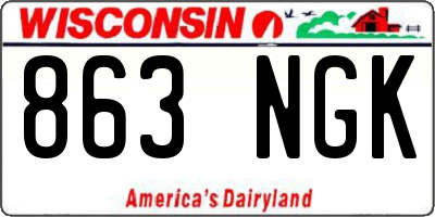 WI license plate 863NGK