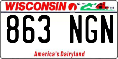 WI license plate 863NGN