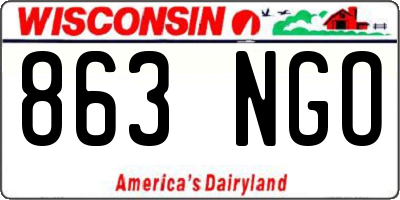WI license plate 863NGO