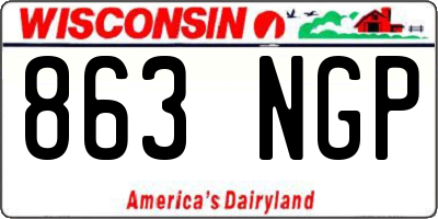 WI license plate 863NGP