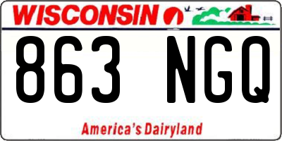 WI license plate 863NGQ