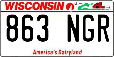 WI license plate 863NGR