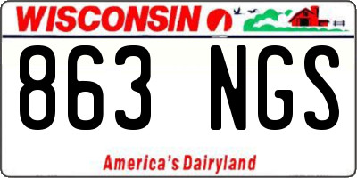 WI license plate 863NGS