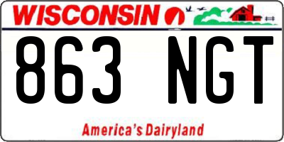 WI license plate 863NGT