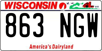 WI license plate 863NGW