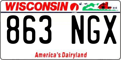 WI license plate 863NGX