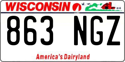 WI license plate 863NGZ