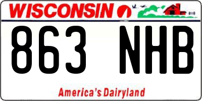 WI license plate 863NHB