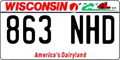 WI license plate 863NHD