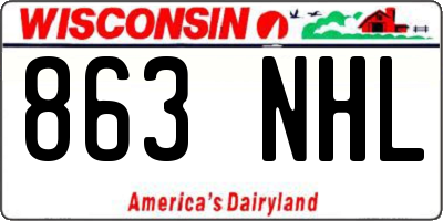 WI license plate 863NHL