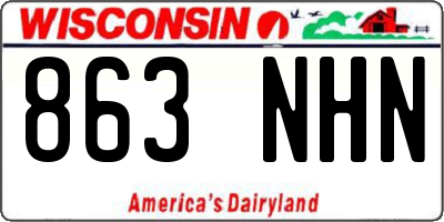 WI license plate 863NHN