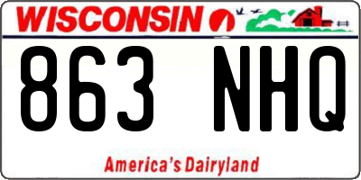 WI license plate 863NHQ