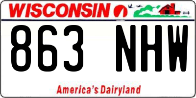 WI license plate 863NHW
