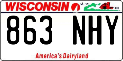 WI license plate 863NHY
