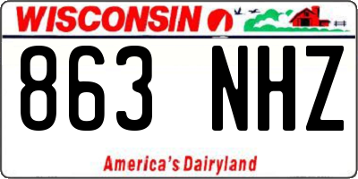 WI license plate 863NHZ