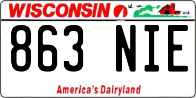 WI license plate 863NIE