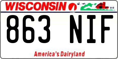 WI license plate 863NIF