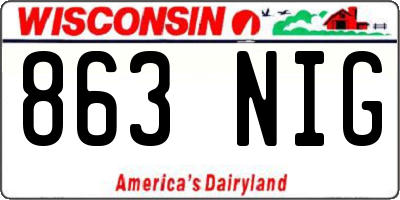 WI license plate 863NIG