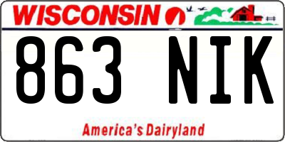 WI license plate 863NIK