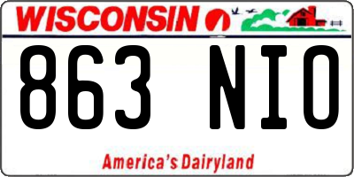 WI license plate 863NIO