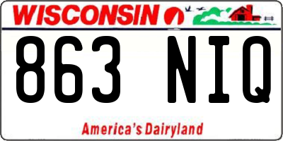 WI license plate 863NIQ