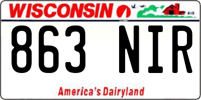WI license plate 863NIR