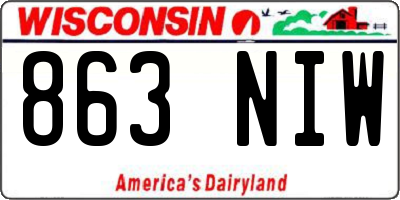 WI license plate 863NIW
