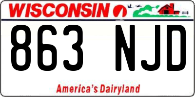 WI license plate 863NJD