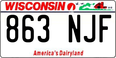 WI license plate 863NJF