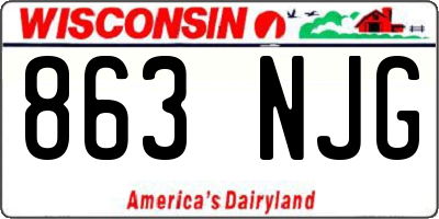 WI license plate 863NJG