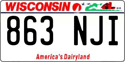 WI license plate 863NJI