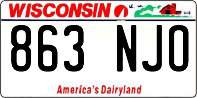 WI license plate 863NJO
