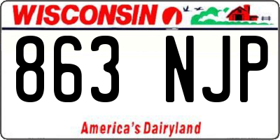 WI license plate 863NJP