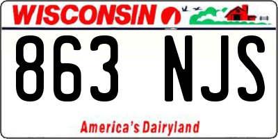 WI license plate 863NJS