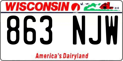 WI license plate 863NJW