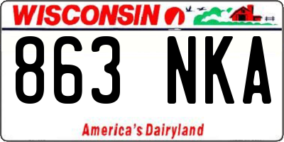 WI license plate 863NKA