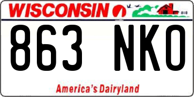 WI license plate 863NKO