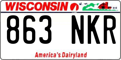 WI license plate 863NKR