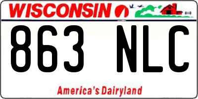 WI license plate 863NLC