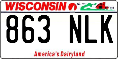 WI license plate 863NLK