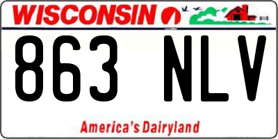 WI license plate 863NLV