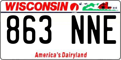 WI license plate 863NNE