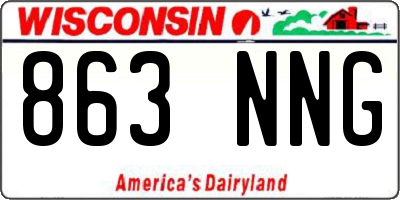 WI license plate 863NNG