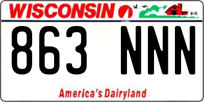 WI license plate 863NNN