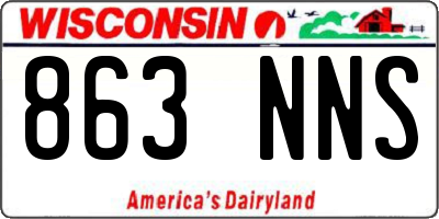WI license plate 863NNS