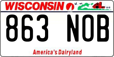 WI license plate 863NOB