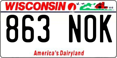 WI license plate 863NOK