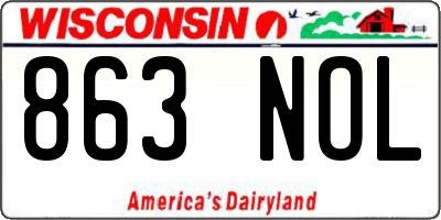 WI license plate 863NOL