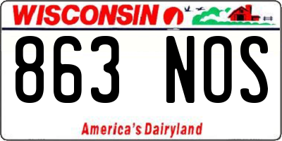 WI license plate 863NOS