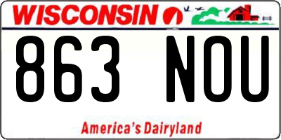 WI license plate 863NOU